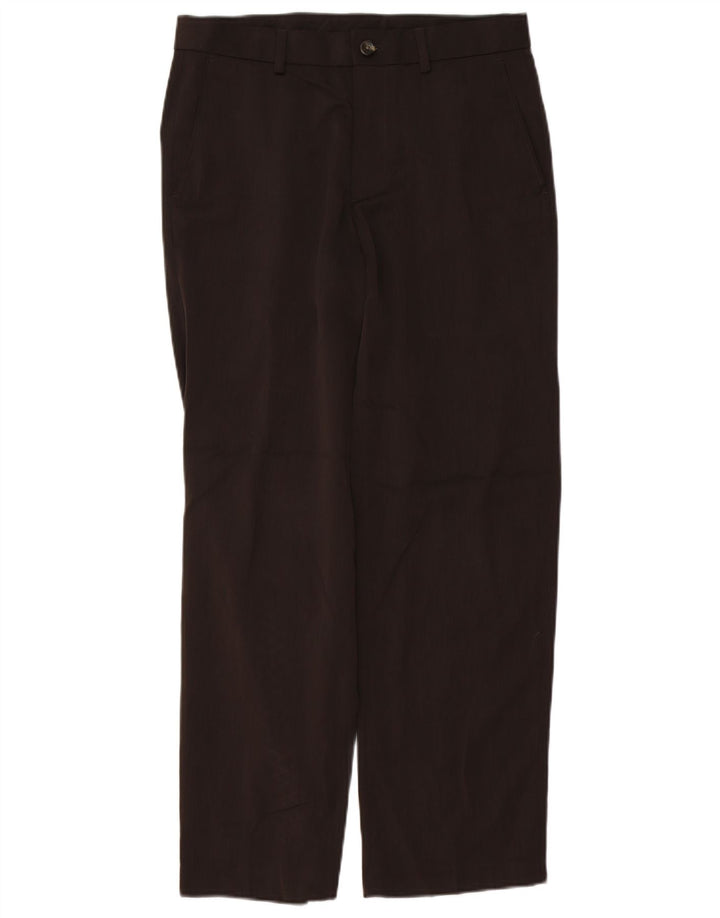 Calça chino reta masculina IZOD W30 L30 poliéster marrom