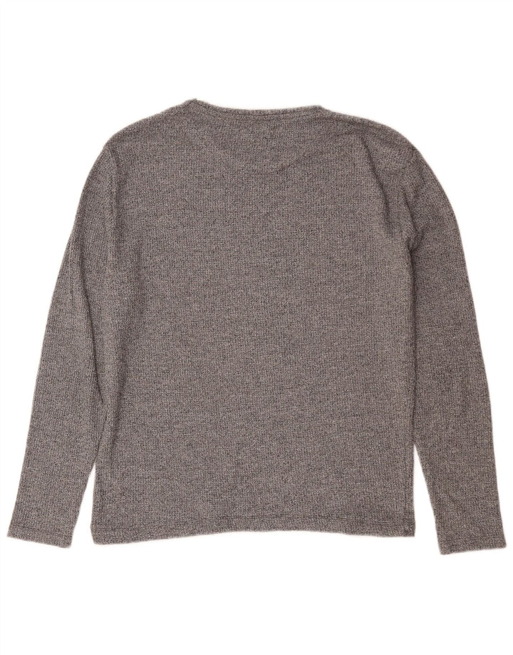 Zara Top masculino manga comprida pequeno cinza manchado