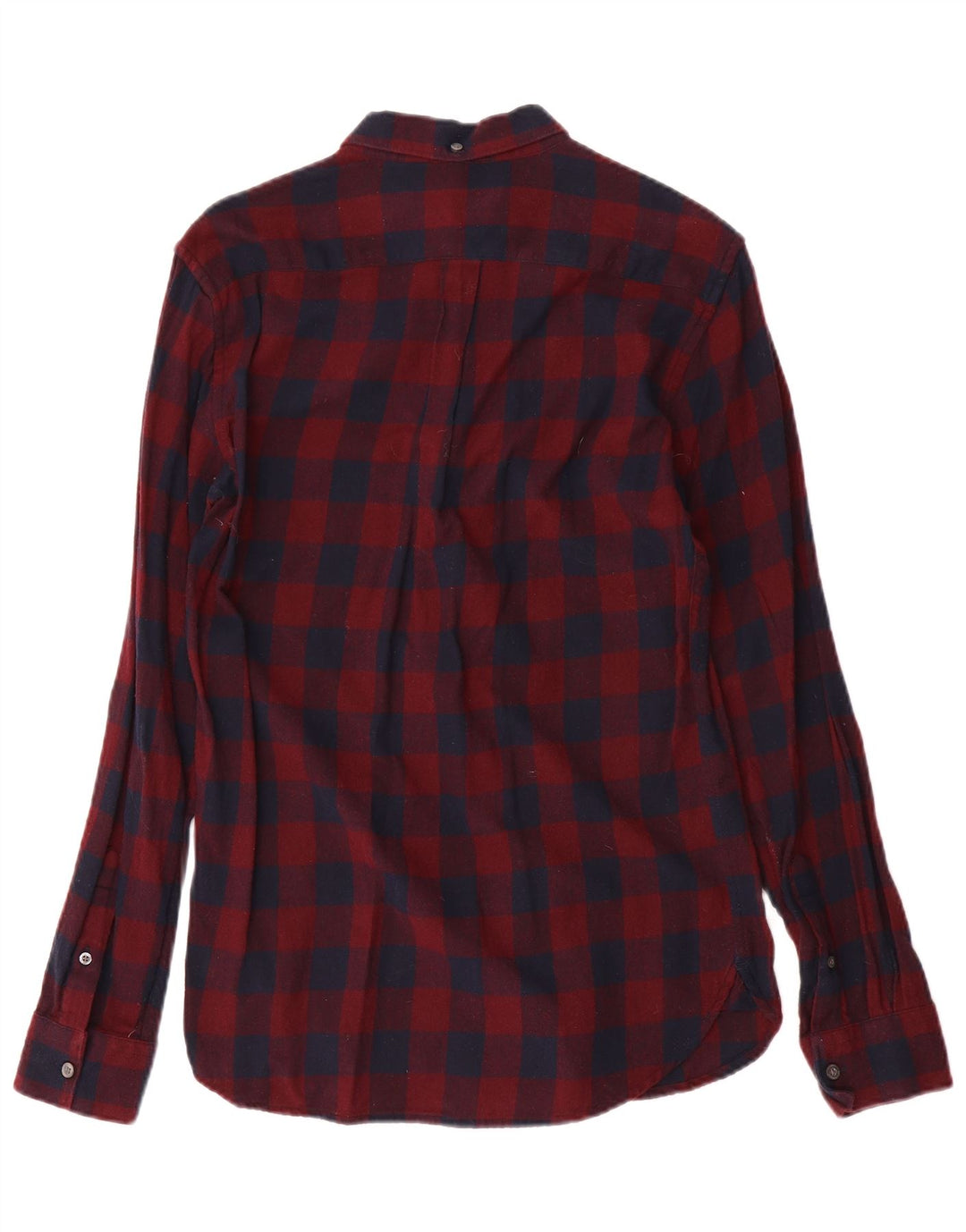 Camisa masculina de flanela French Connection pequeno algodão guingão vermelho