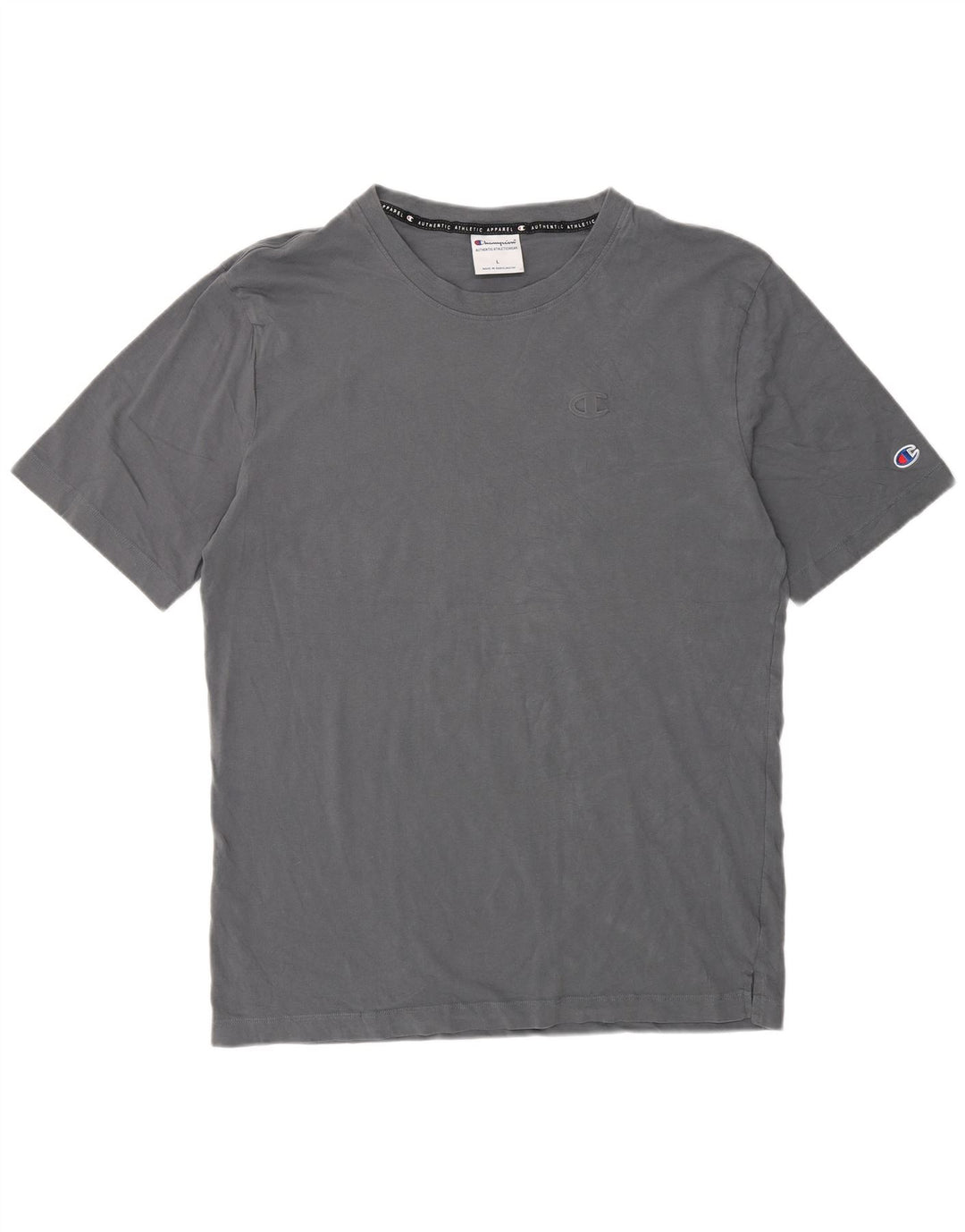 Camiseta masculina regular Champion grande algodão cinza