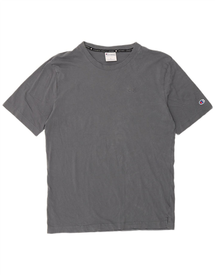 Camiseta masculina regular Champion grande algodão cinza