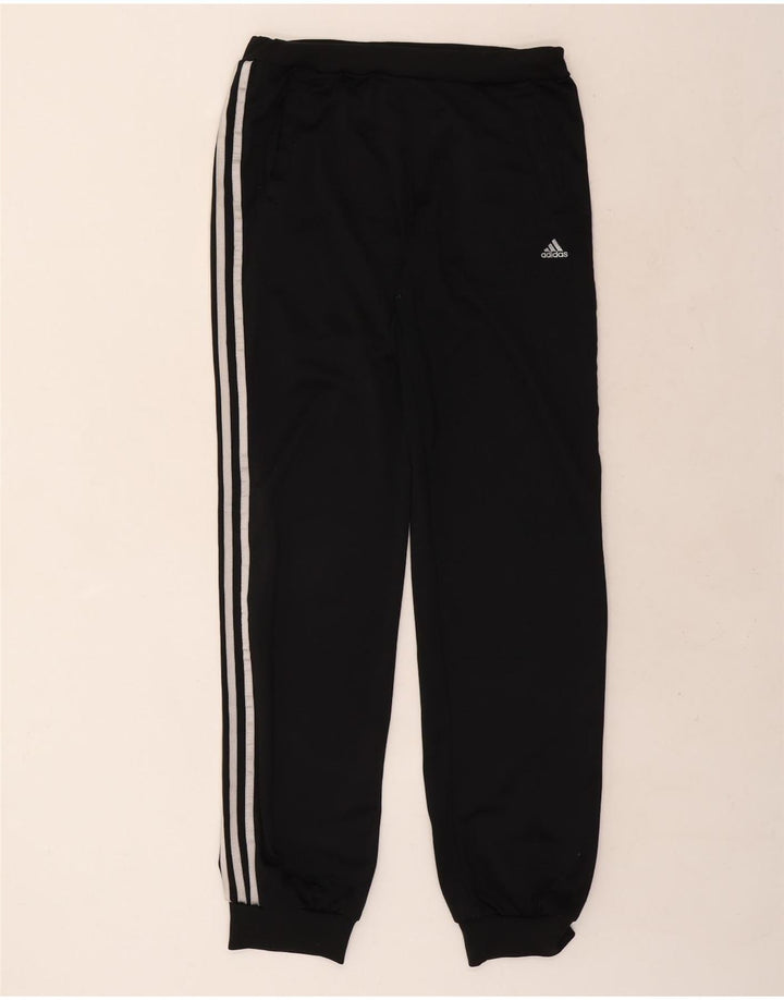 Calça de treino masculina Adidas Joggers UK 38/40 poliéster preto médio