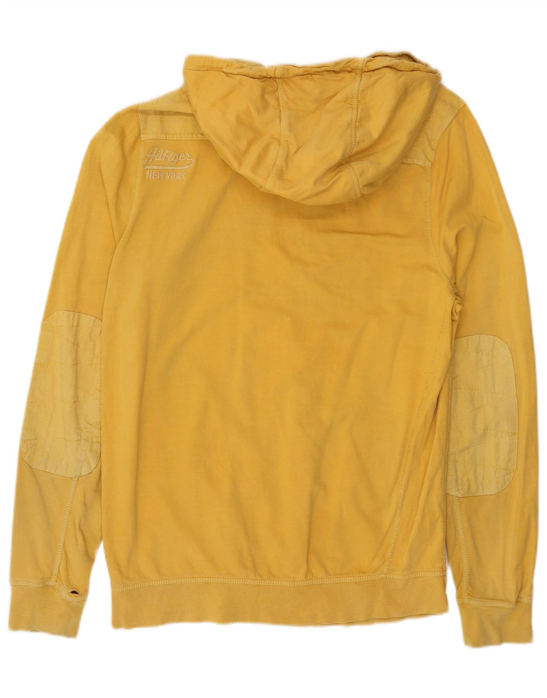 Suéter masculino TOMMY HILFIGER com capuz e gola com zíper amarelo médio
