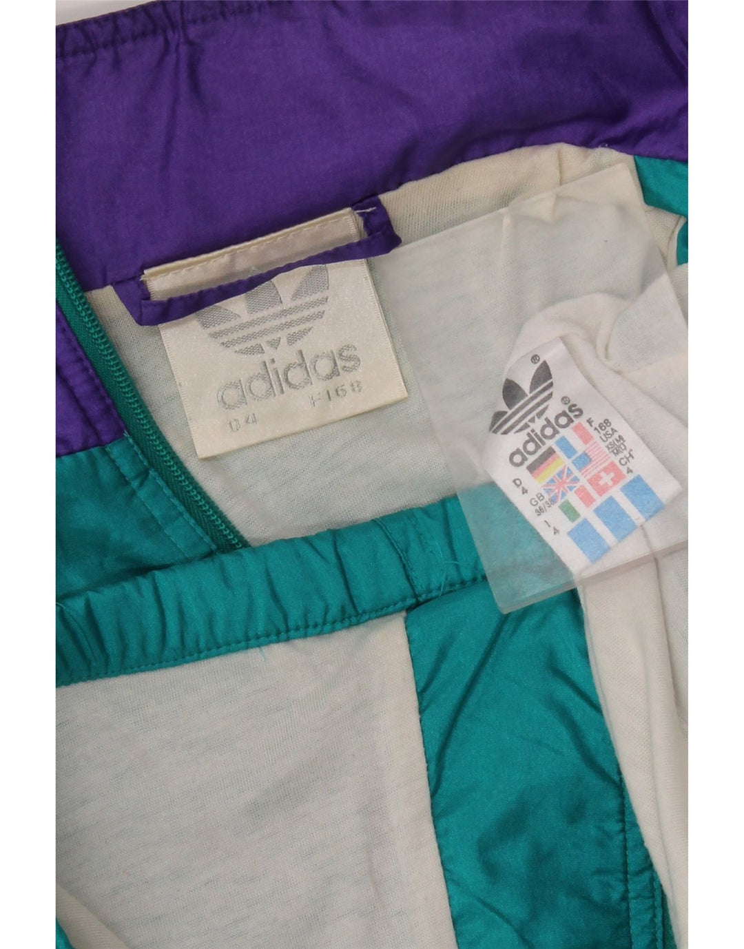 Adidas Mens Retro Tracksuit Top Jacket UK 36/38 Pequeno Turquesa Poliamida