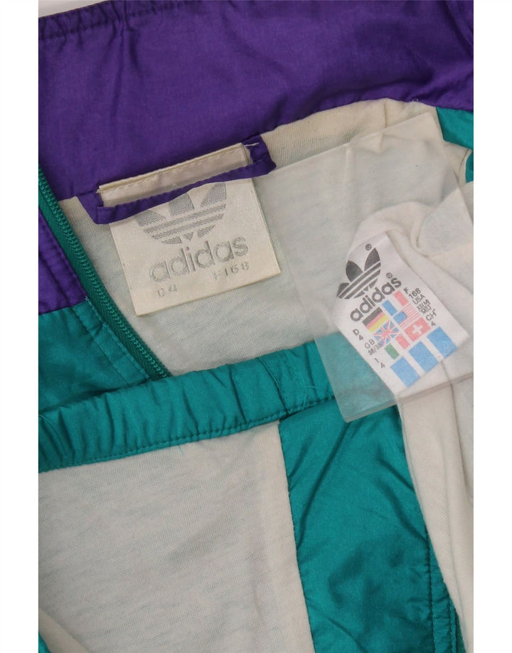 Adidas Mens Retro Tracksuit Top Jacket UK 36/38 Pequeno Turquesa Poliamida