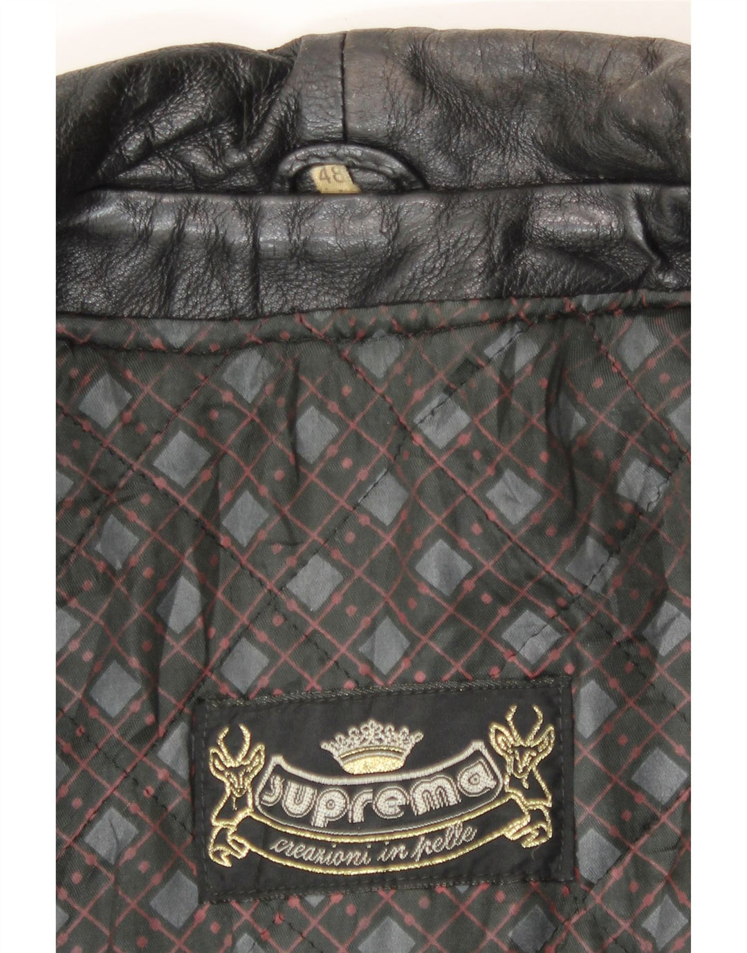 Jaqueta de couro masculina Suprema IT 48 couro preto médio