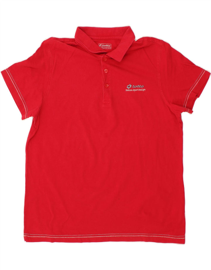 LOTTO Mens Polo Shirt 2XL Red Cotton Vintage Lotto and Second-Hand Lotto from Messina Hembry 
