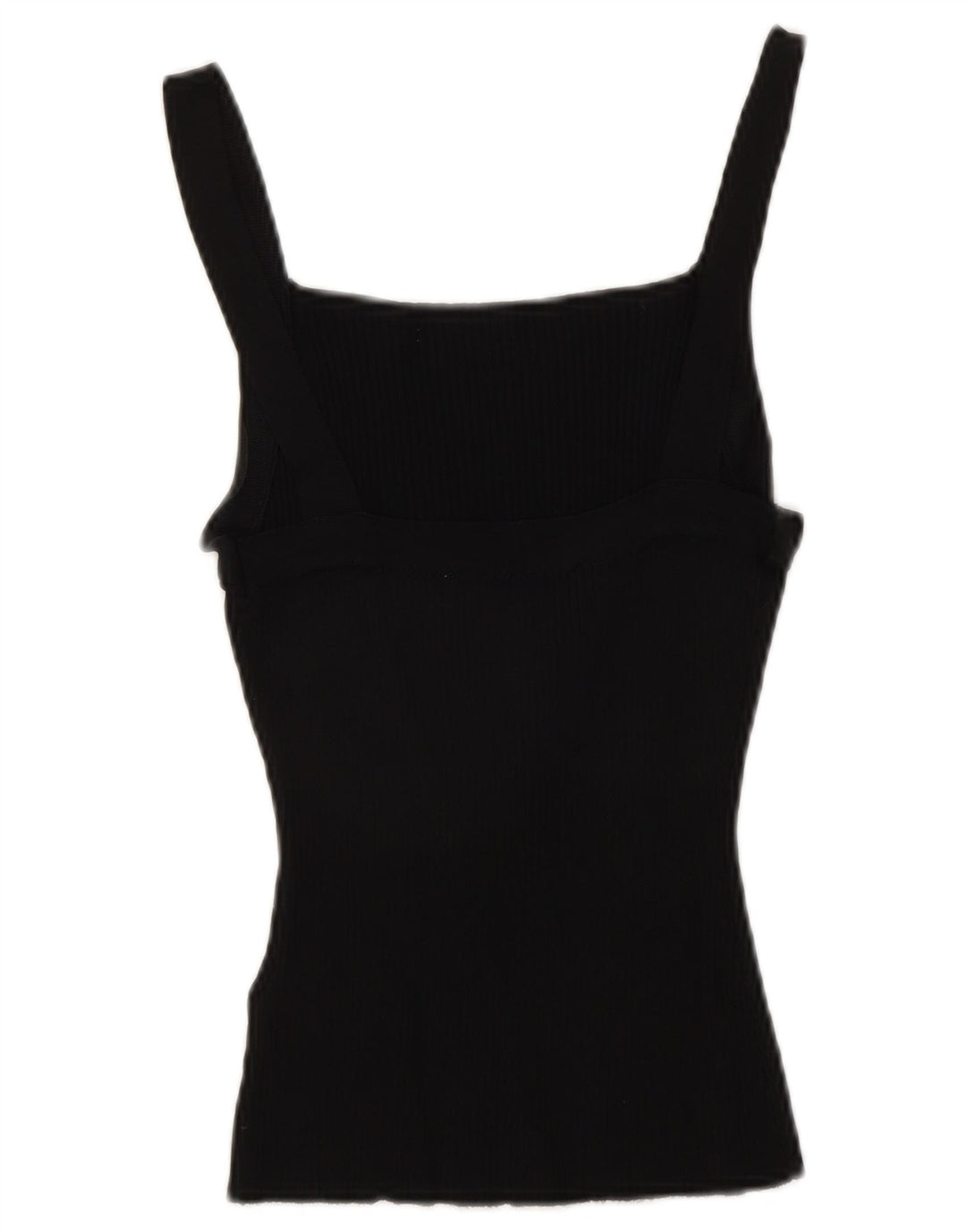 Zara Womens Crop Cami Top UK 12 Médio Preto Viscose