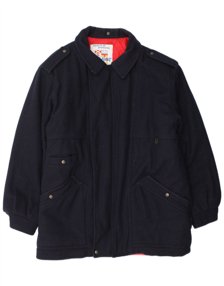 Jaqueta militar masculina Polbot UK 42 XL lã azul marinho