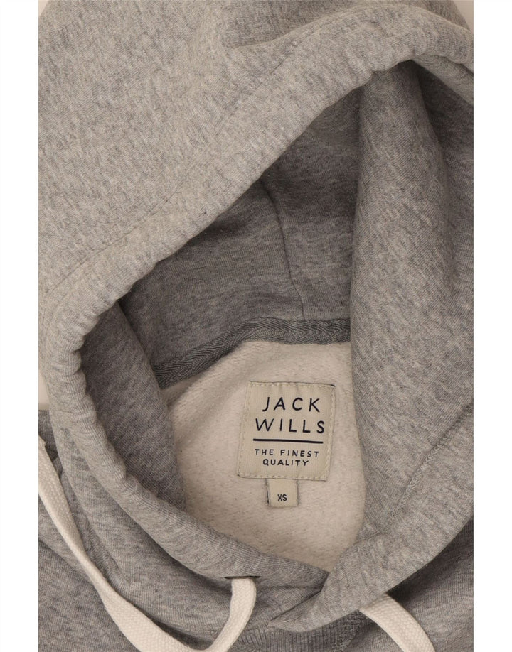 JACK WILLS Mens Hoodie Jumper XS Grey Colourblock Cotton Vintage Jack Wills and Second-Hand Jack Wills from Messina Hembry 