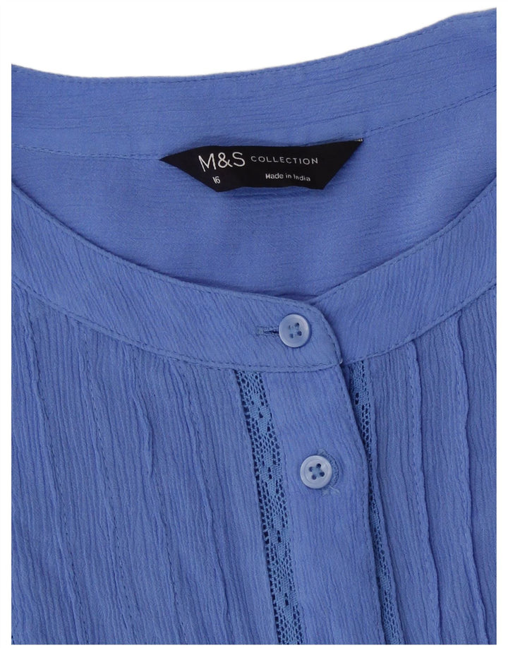 Blusa feminina Marks & Spencer UK 16 grande viscose azul