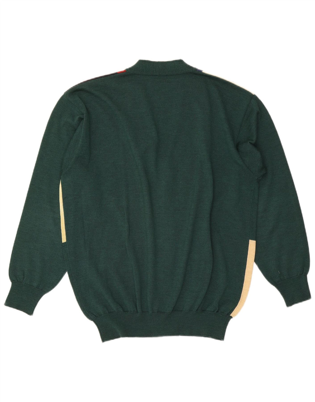 Suéter cardigã masculino Marz IT 52 grande lã colorblock verde