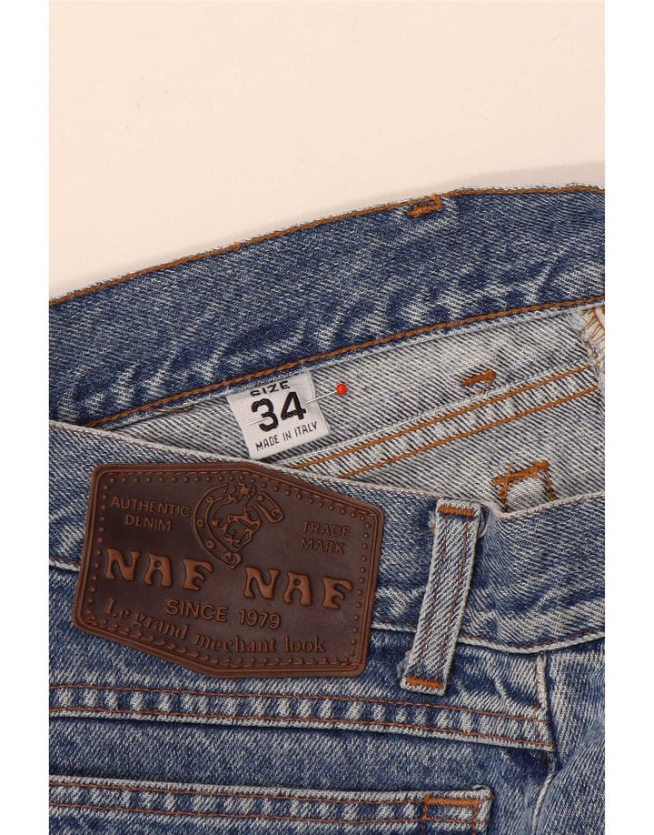 Calça jeans reta masculina Naf W34 L30 algodão azul