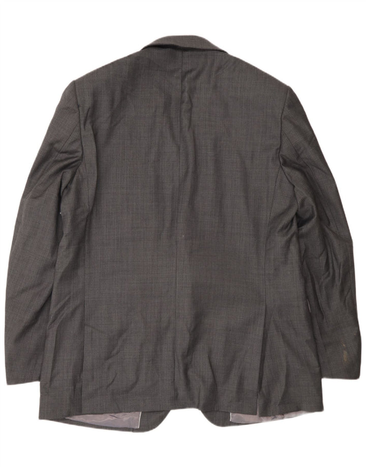 Jaqueta blazer masculina de 2 botões Marks & Spencer Reino Unido 46 XL lã cinza