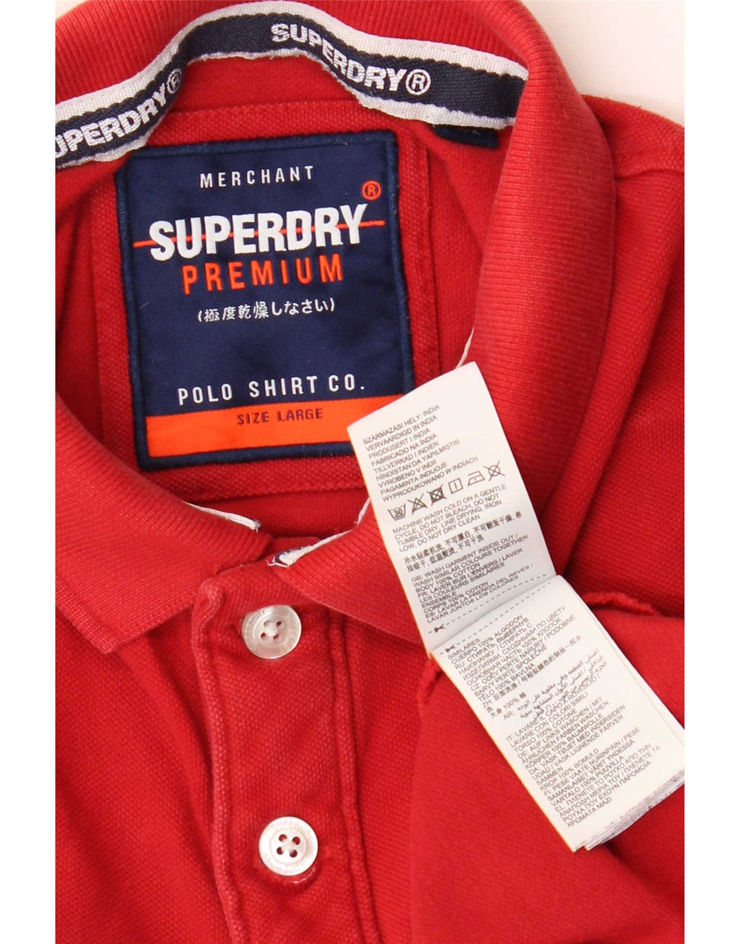 Superdry camisa polo masculina gráfica grande algodão vermelho