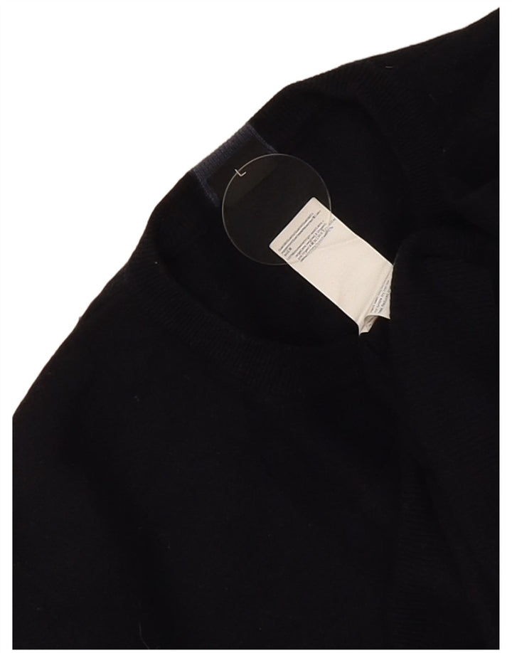 Suéter masculino Hugo Boss com gola redonda, grande lã virgem azul marinho