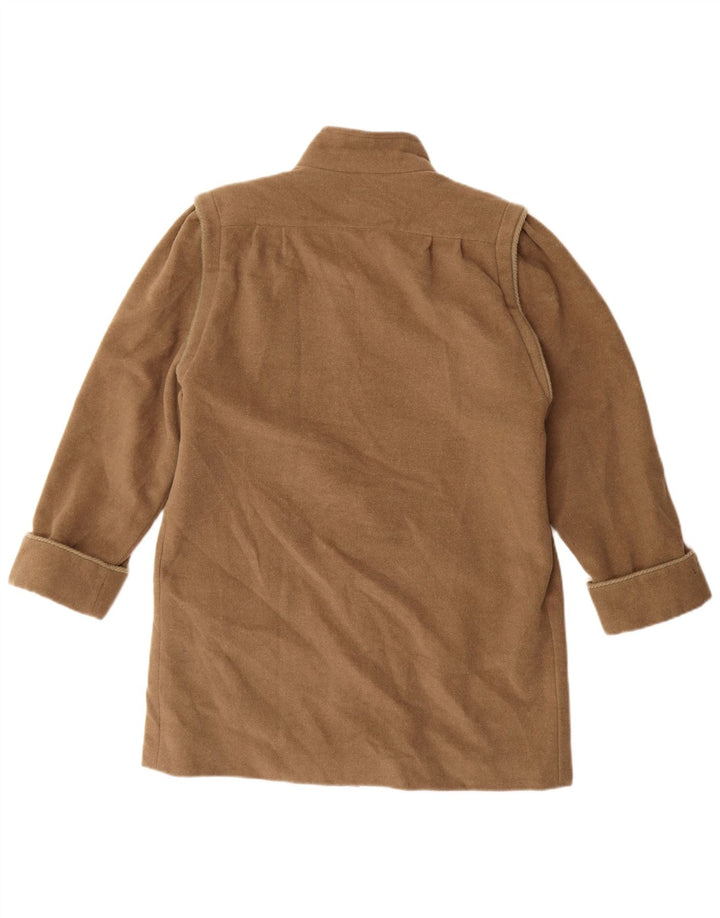 Sobretudo feminino vintage UK 16 grande bege
