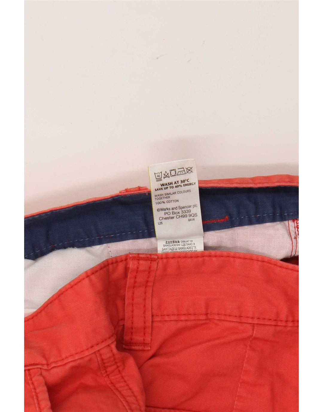 Shorts cargo masculino Marks & Spencer W32 médio algodão vermelho