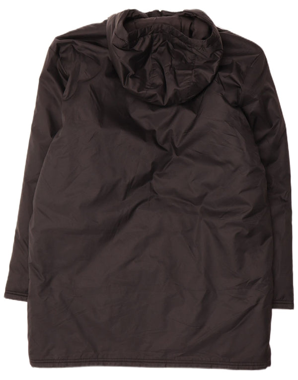 Casaco acolchoado com capuz masculino Adidas UK 38 poliéster preto médio
