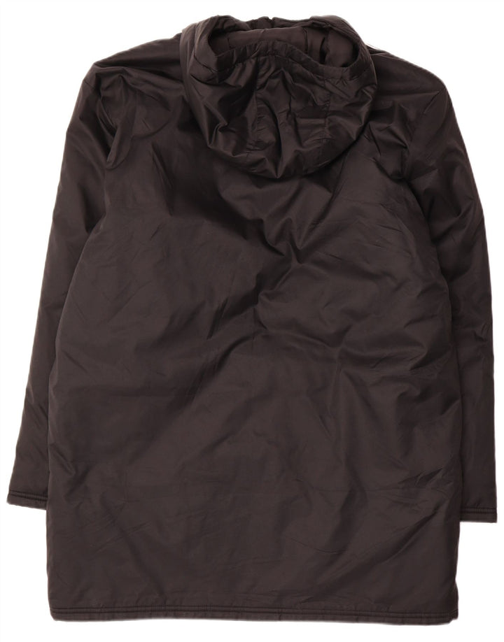Casaco acolchoado com capuz masculino Adidas UK 38 poliéster preto médio