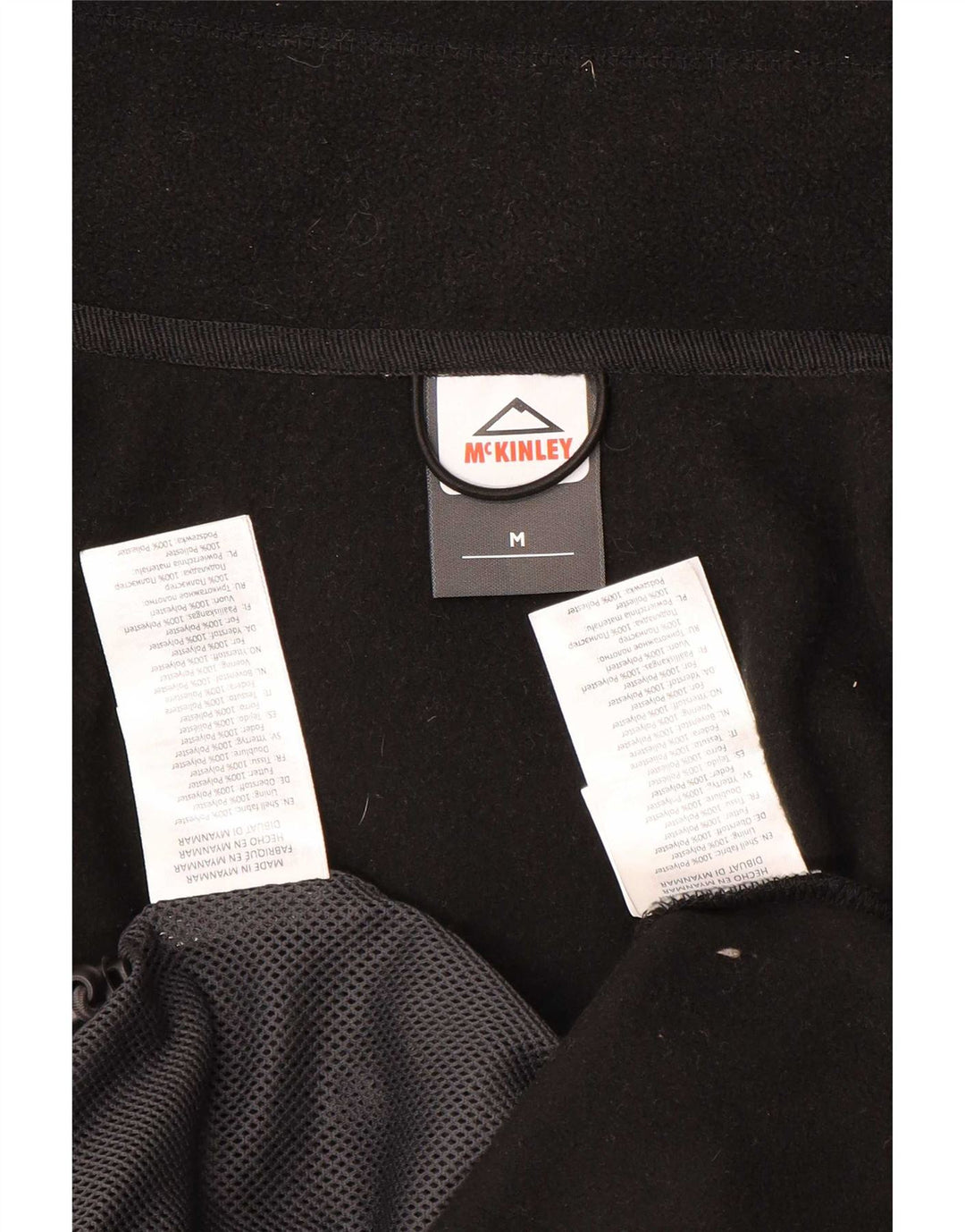 Jaqueta de chuva masculina McKinley com capuz Reino Unido 38 poliéster preto médio