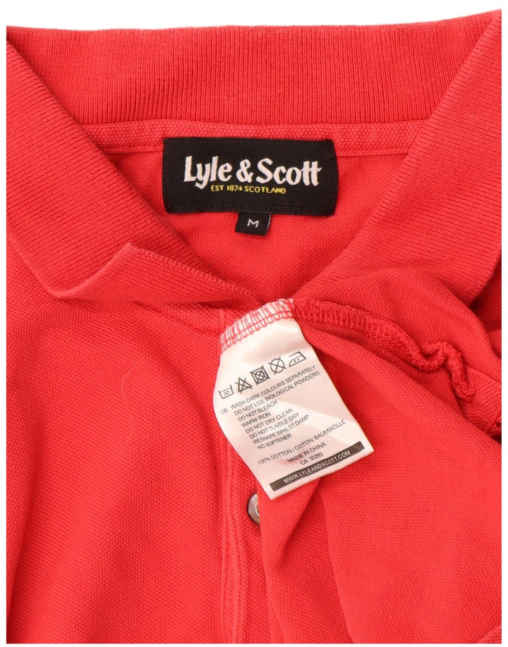 Camisa polo masculina Lyle & Scott de algodão vermelho médio