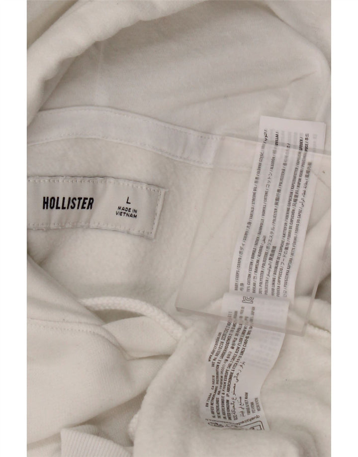 HOLLISTER moletom com capuz masculino grande algodão branco