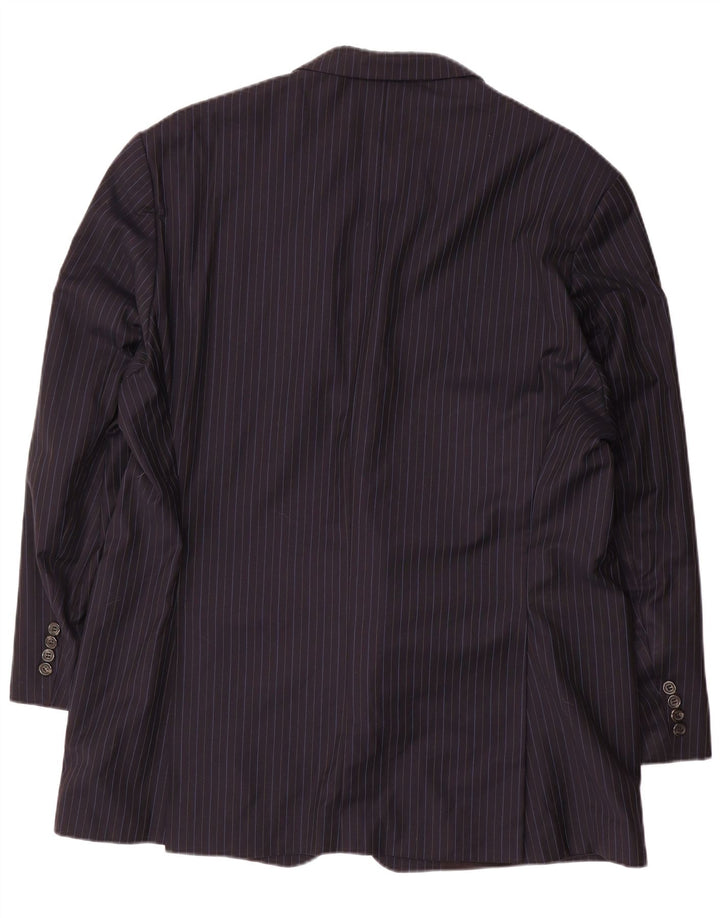 Jaqueta blazer masculina de 2 botões RALPH LAUREN IT 52 XL azul marinho listrado lã