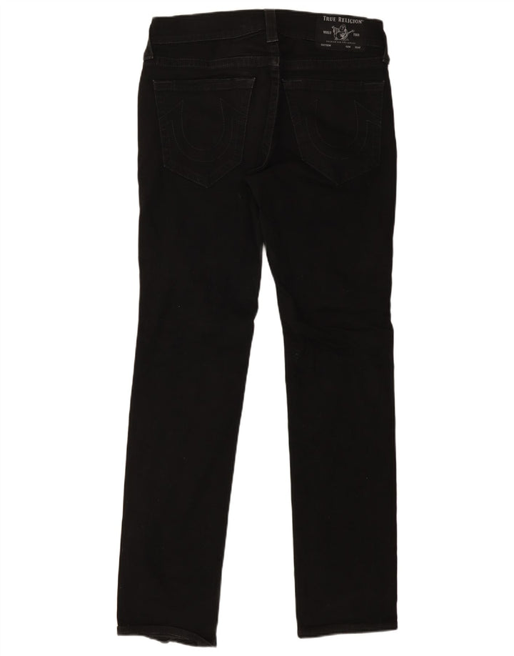 True Religion Mens Jeans Slim W32 L32 Algodão Preto