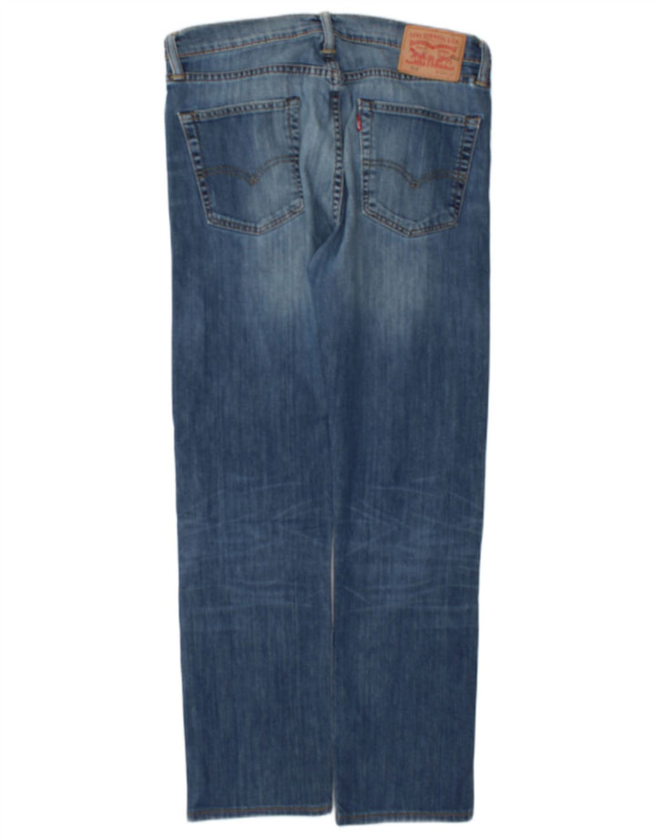 Levi's Masculino 513 Slim Straight Jeans W33 L30 Azul Algodão