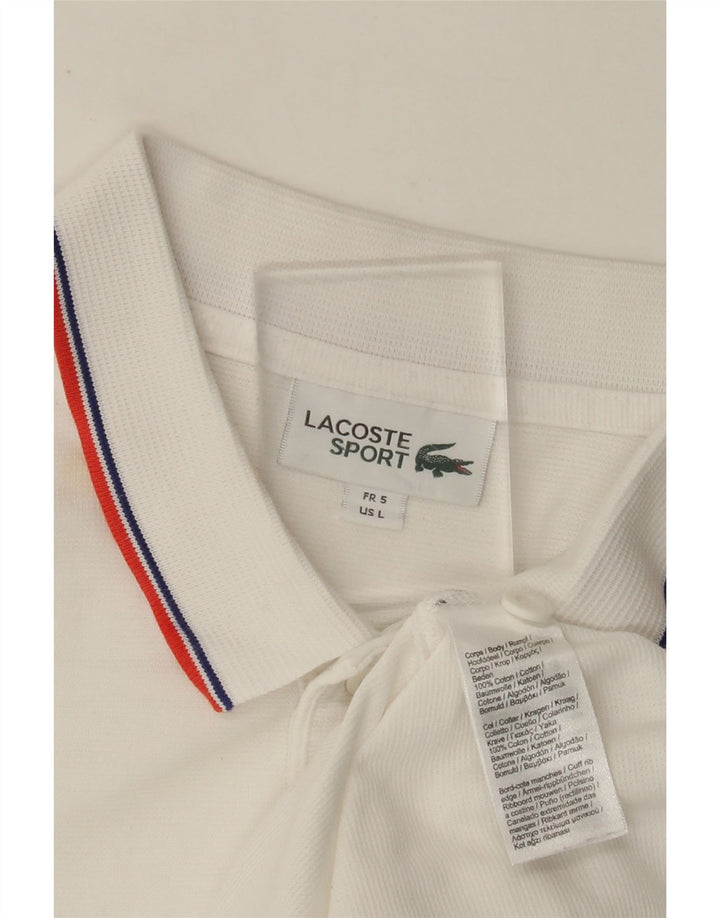 Camisa polo masculina LACOSTE tamanho 5 grande algodão branco