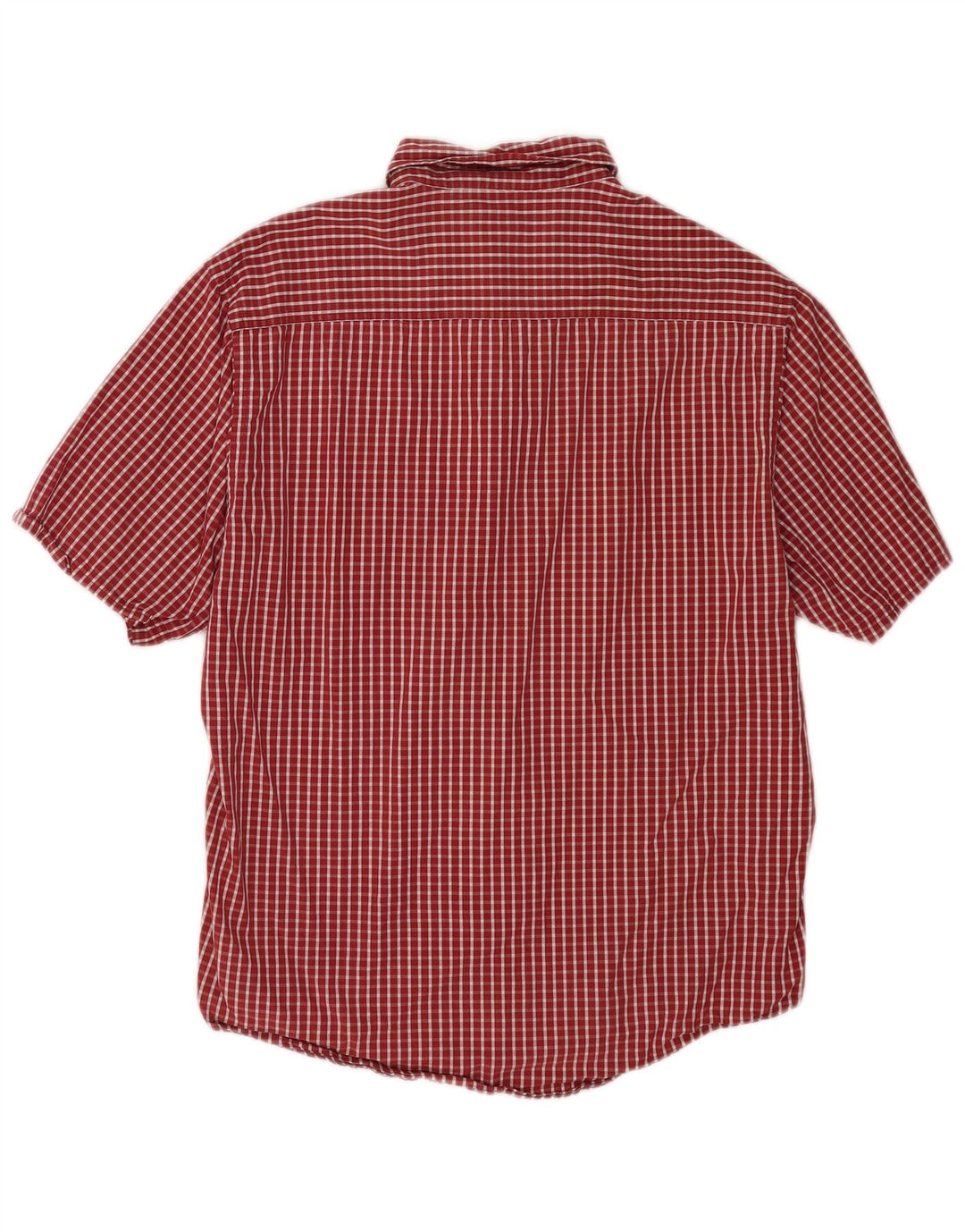 Camisa masculina de manga curta Kickers grande algodão xadrez vermelho