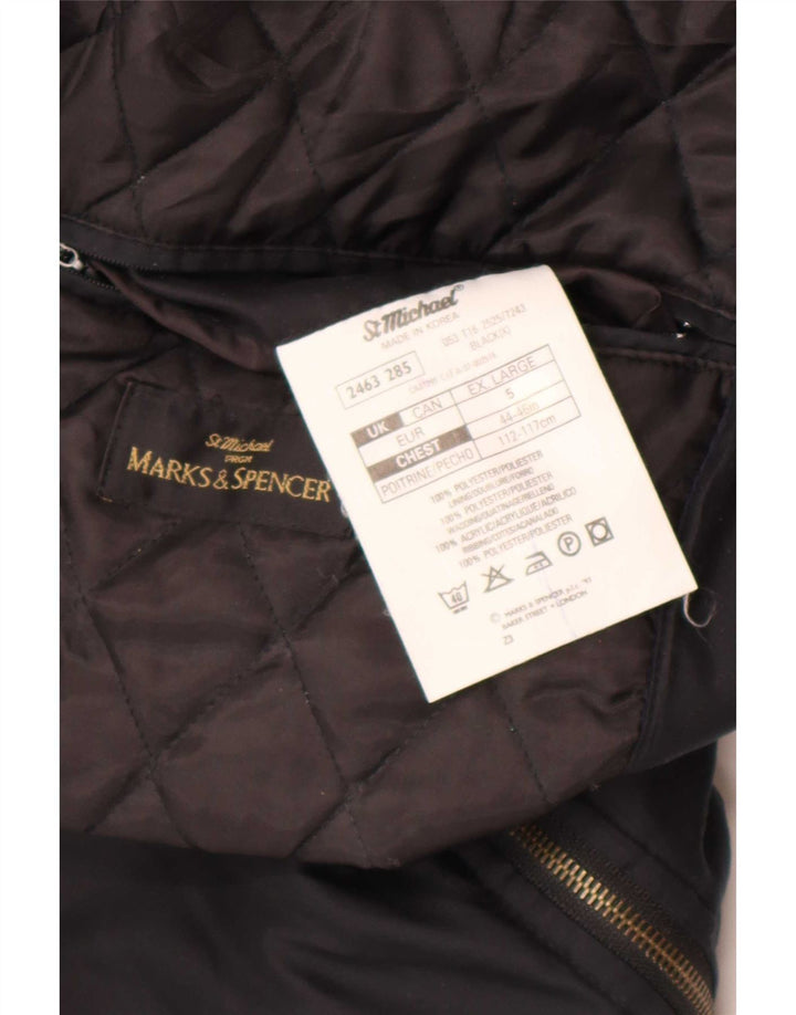 Jaqueta bomber Marks & Spencer masculina St. Michael Reino Unido 42 XL preto poliéster