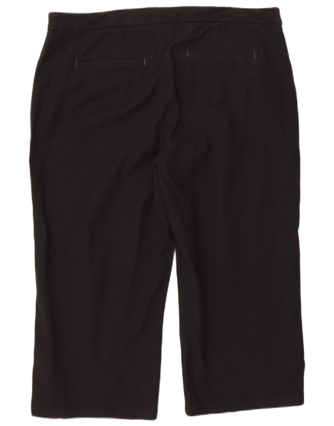 Calça Capri Feminina White Stuff UK 22 3XL W44 L24 Algodão Preto