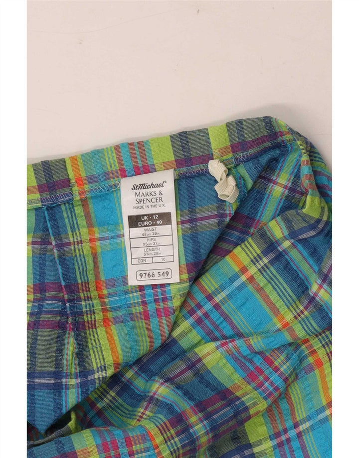 Saia lápis feminina Marks & Spencer Reino Unido 12 médio W26 xadrez multicolorido