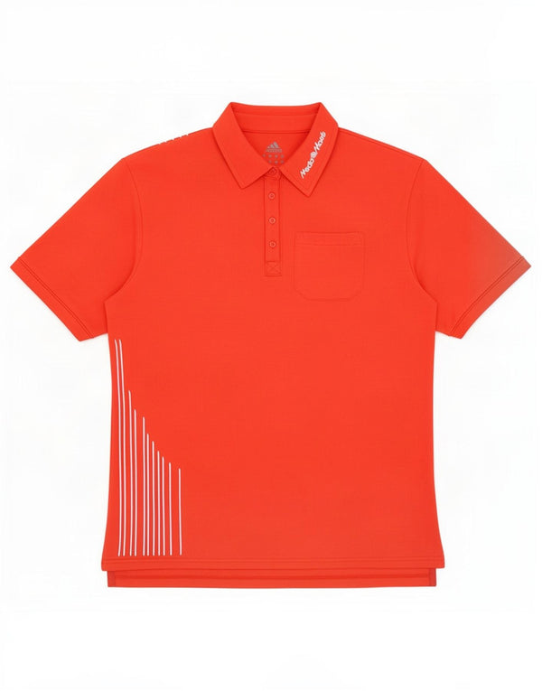 Adidas Womens Graphic Polo Shirt UK 18 XL Red Pinstripe Poliéster