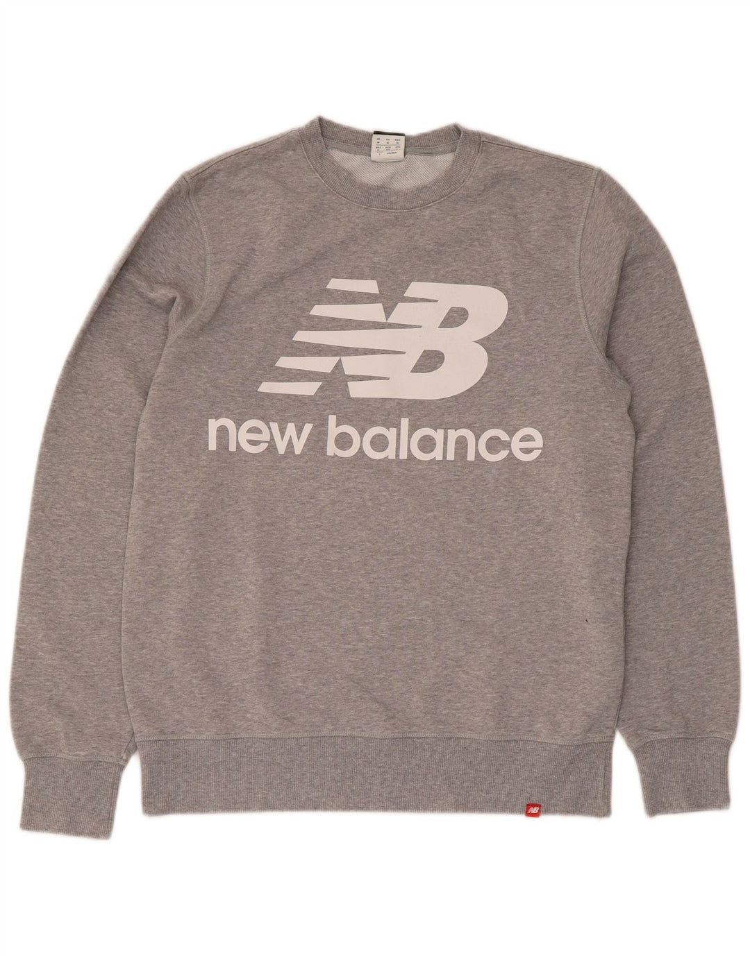 Suéter gráfico masculino New Balance cinza médio