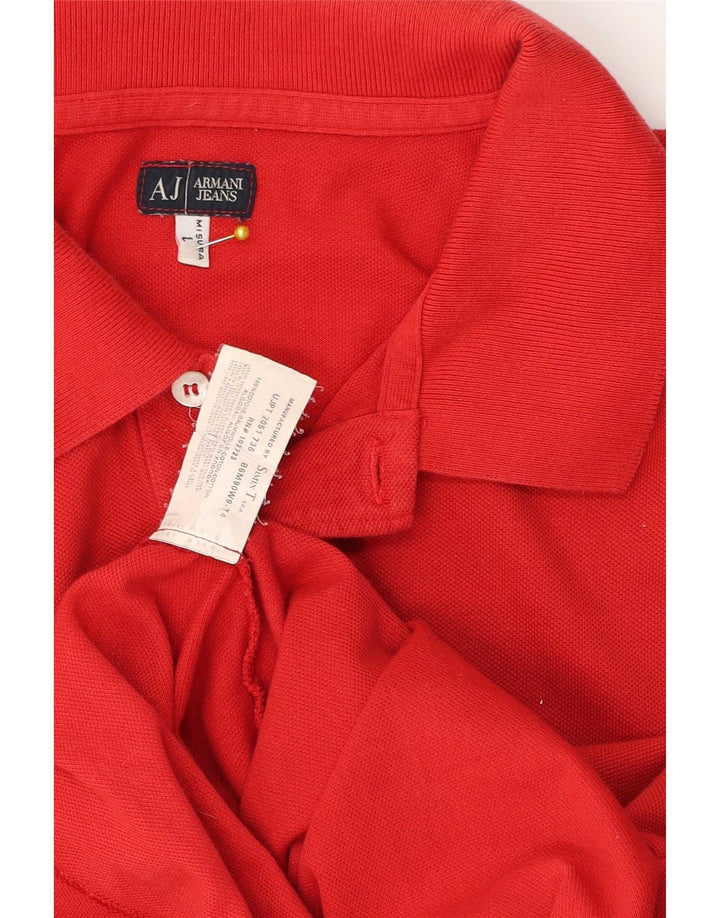 Camisa polo masculina Armani Jeans grande algodão vermelho