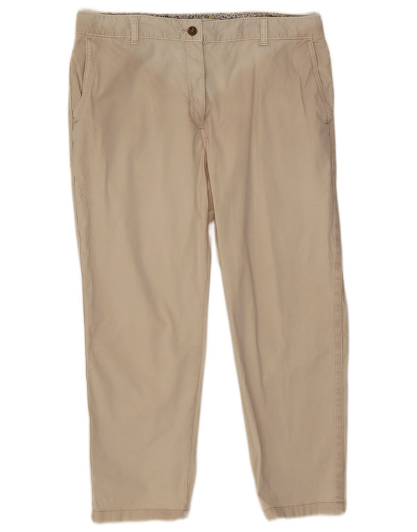 Marks & Spencer Womens Cropped Trousers UK 16 Large W34 L25 Off White