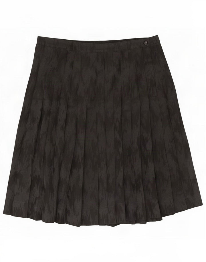 Saia plissada com padrão abstrato feminino vintage médio W30 Preto