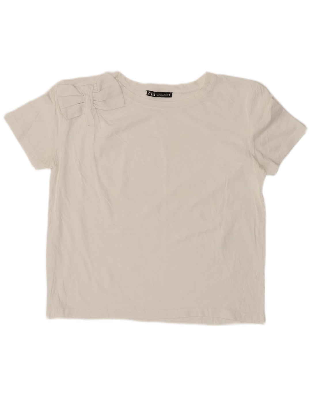 Zara Womens Crop T-Shirt Top UK 10 Pequeno Branco