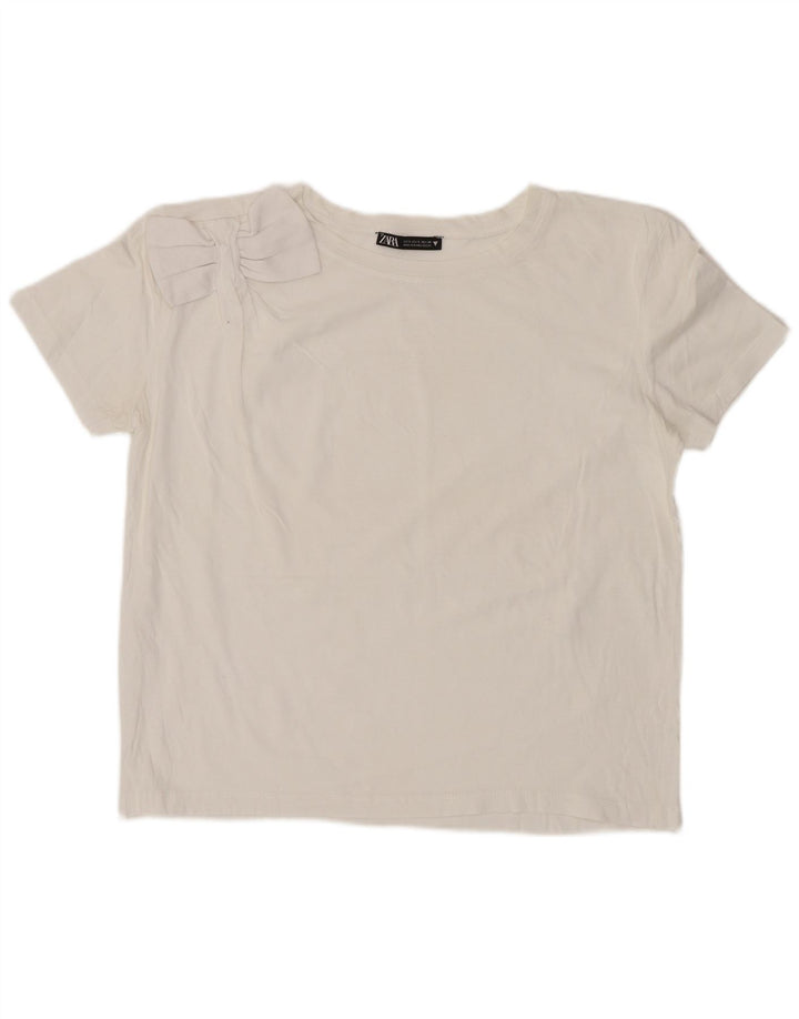 Zara Womens Crop T-Shirt Top UK 10 Pequeno Branco