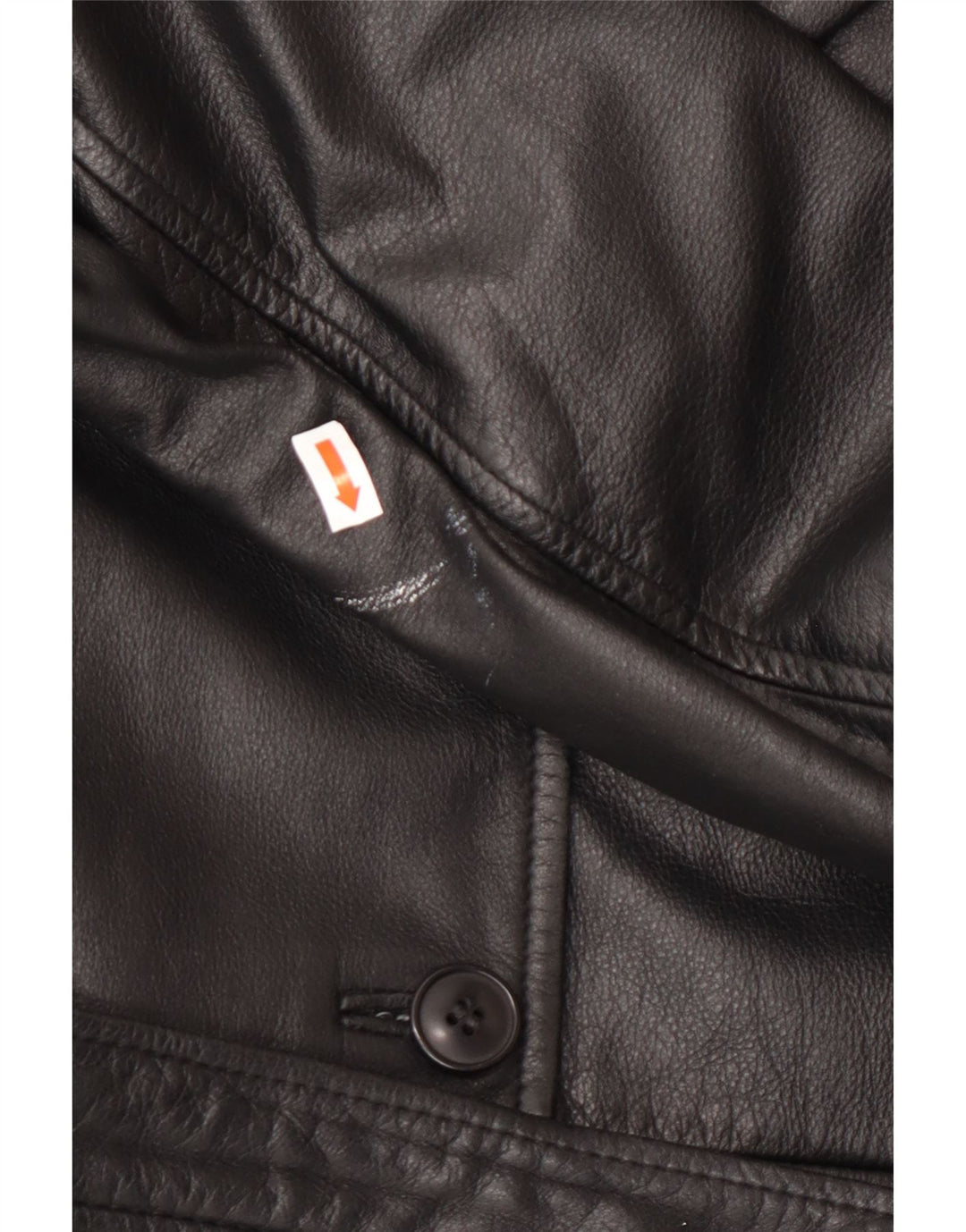 Casaco de couro feminino HENNES EU 42 grande couro preto