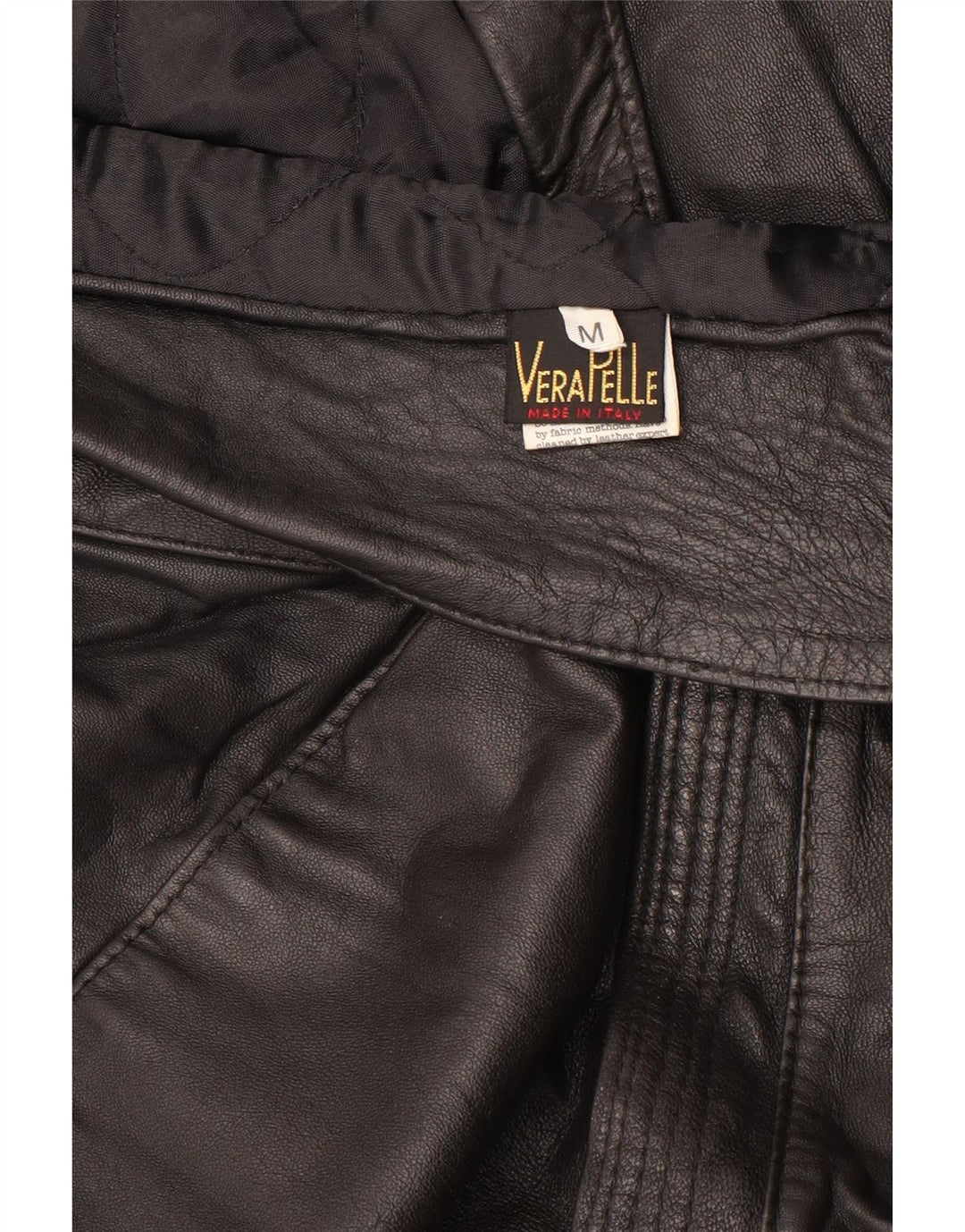 Jaqueta de couro superdimensionada feminina vintage Reino Unido 14 couro preto médio