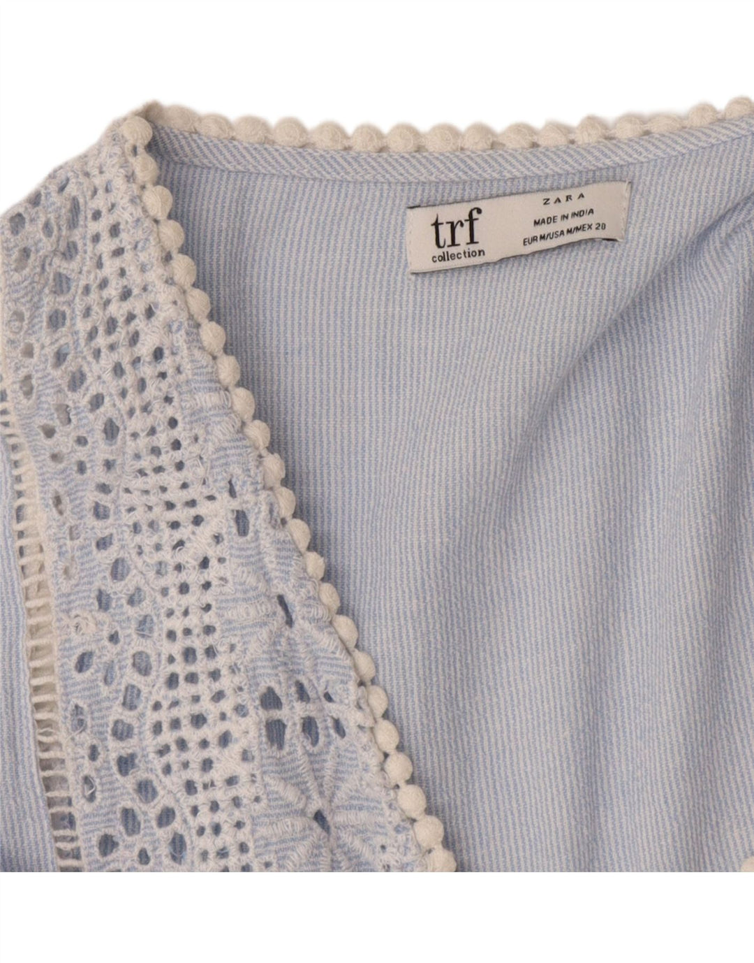 Vestido feminino Zara Trafaluc Shift UK 12 risca de giz azul médio