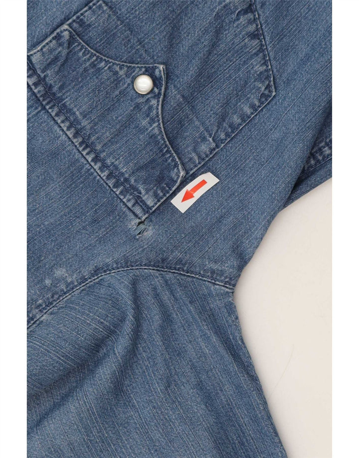 Camisa jeans feminina Levi's UK 10 algodão azul pequeno