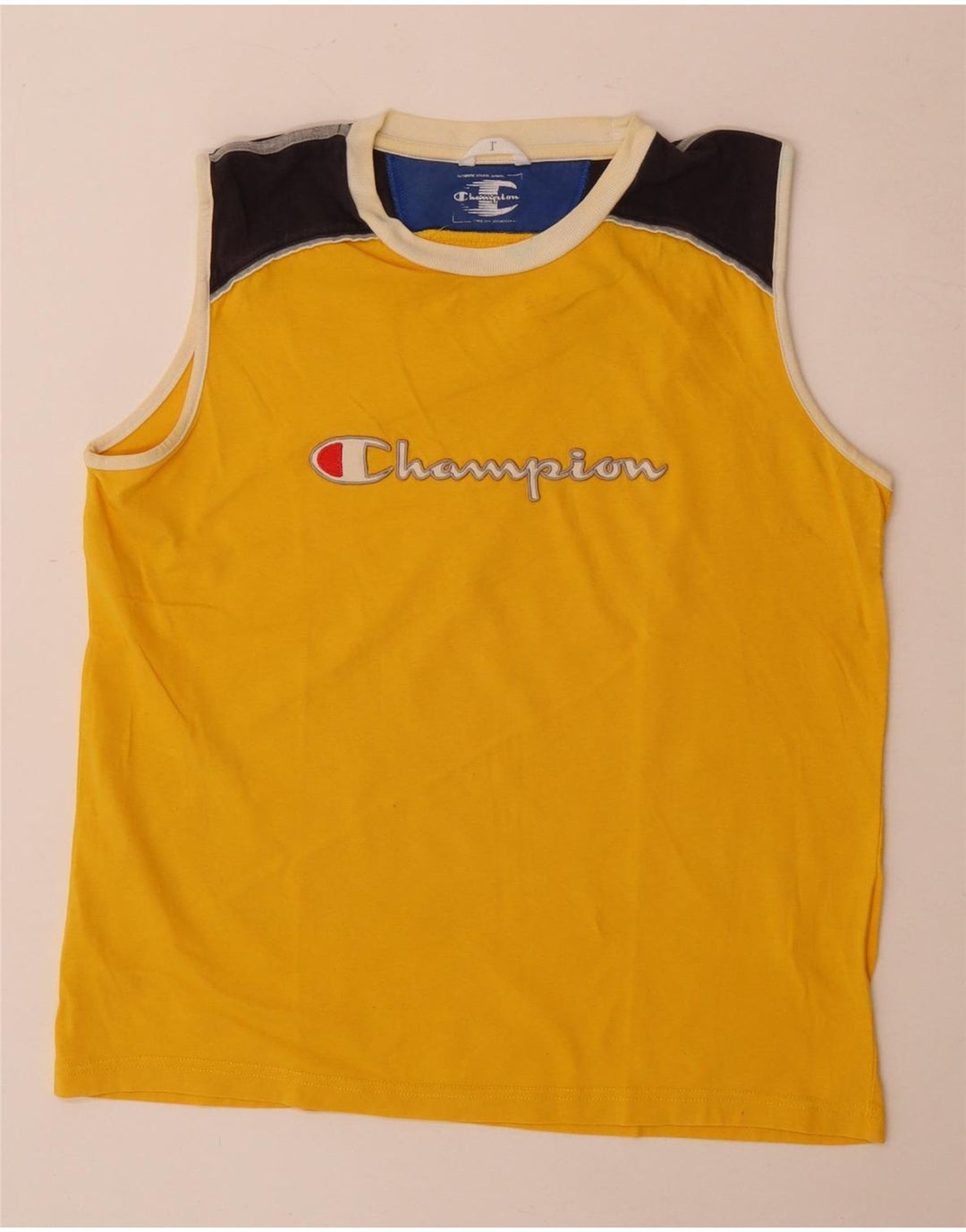 Colete gráfico masculino Champion grande algodão colorido amarelo