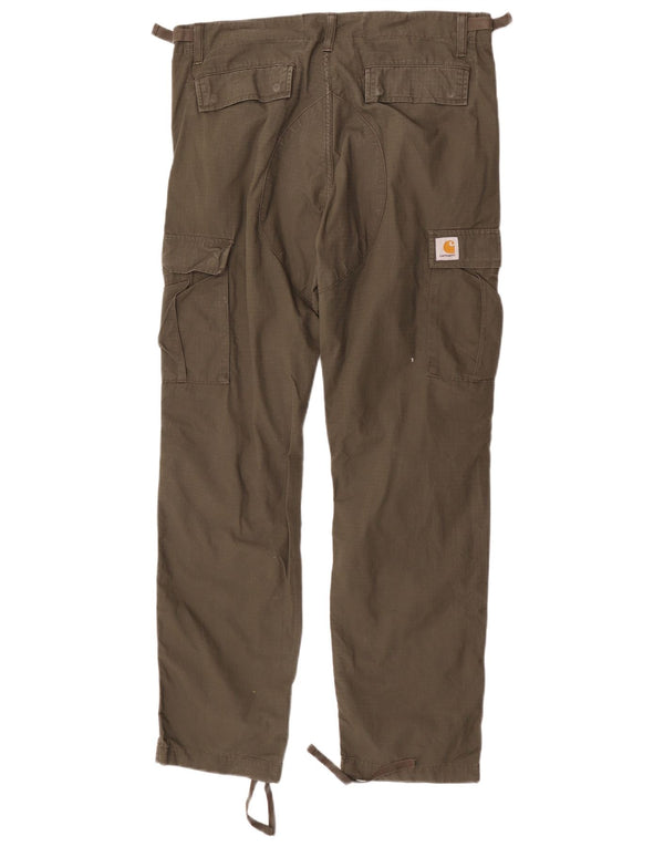Calça cargo masculina Carhartt reta W32 L32 cáqui xadrez algodão