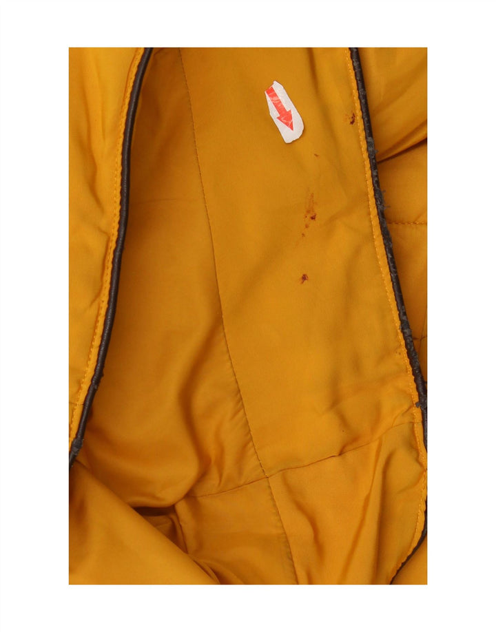 Jaqueta acolchoada com capuz Zara Womens UK 10 poliéster amarelo pequeno