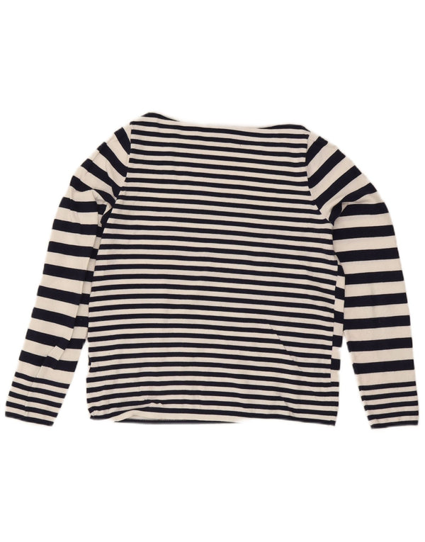 Suéter feminino Tommy Hilfiger com gola canoa e gola redonda, tamanho 10, pequeno, branco, náutico